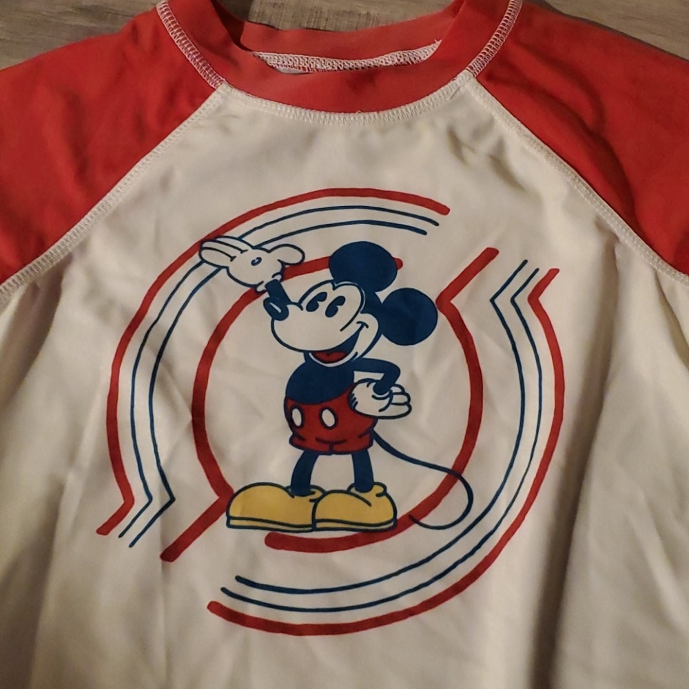 Red and white Disney's Mickey Mouse Rashguard